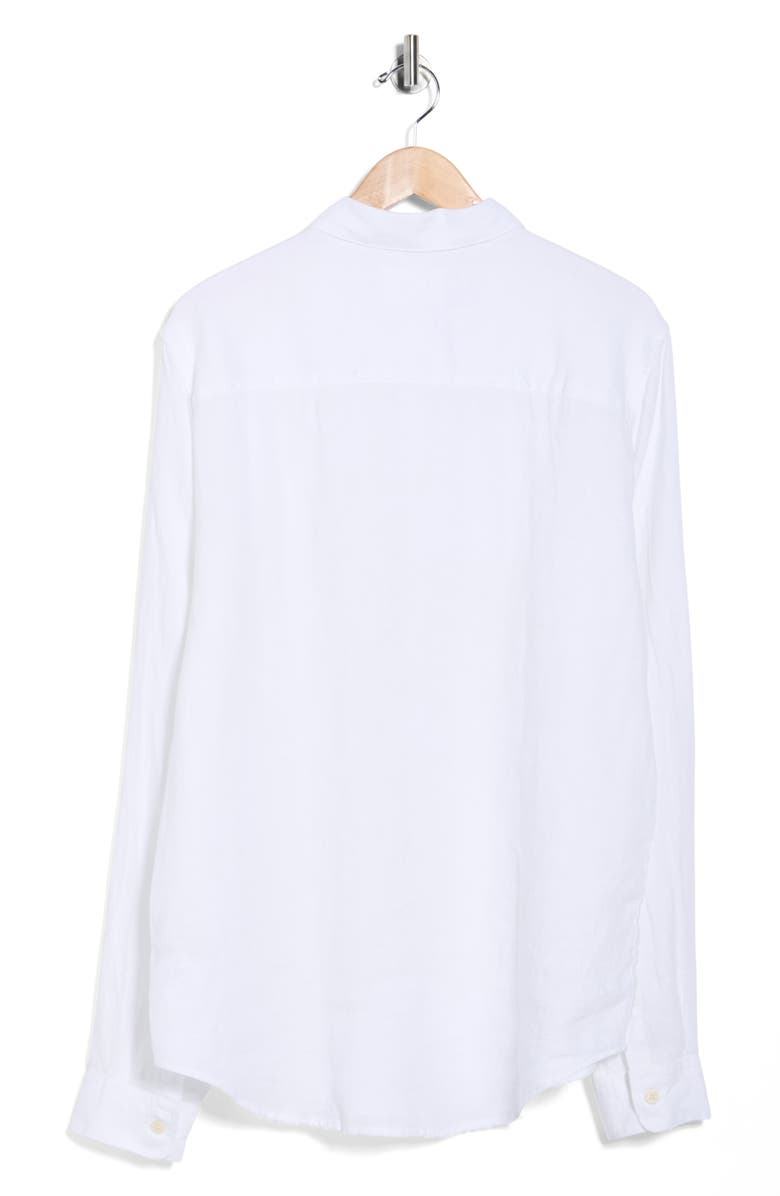 NN07 Enzo Linen Button-Up Shirt, Alternate, color, White