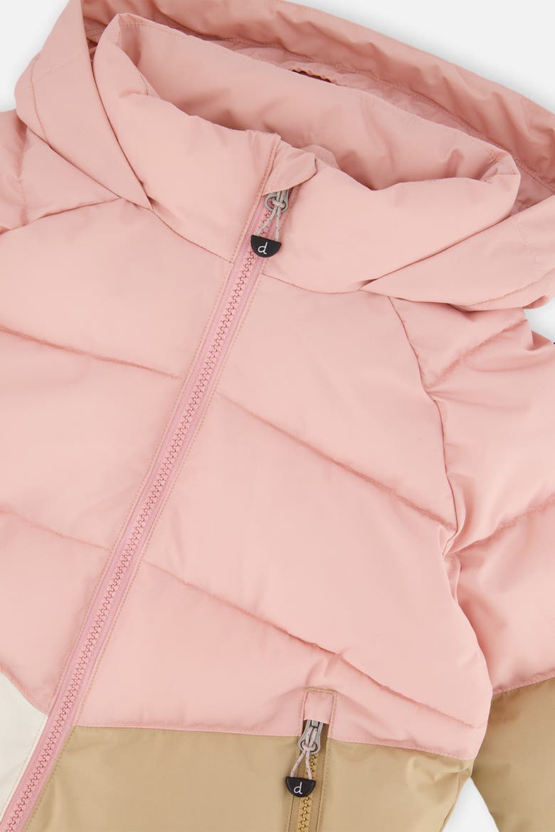 Girl Color Block Fleece Lined Insulated Winter Jacket, Alternate, color, Pale Dusty Pink