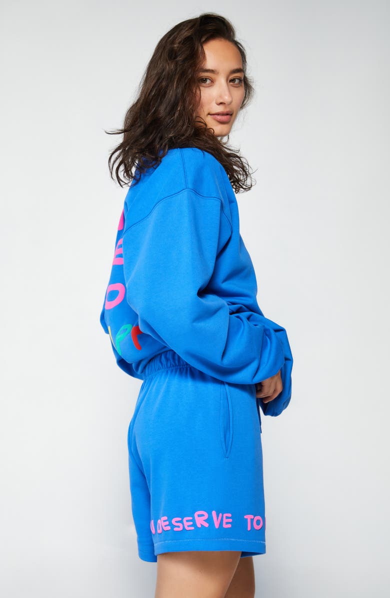 THE MAYFAIR GROUP You Deserve to be Happy Oversize Sweatshirt, Alternate, color, 