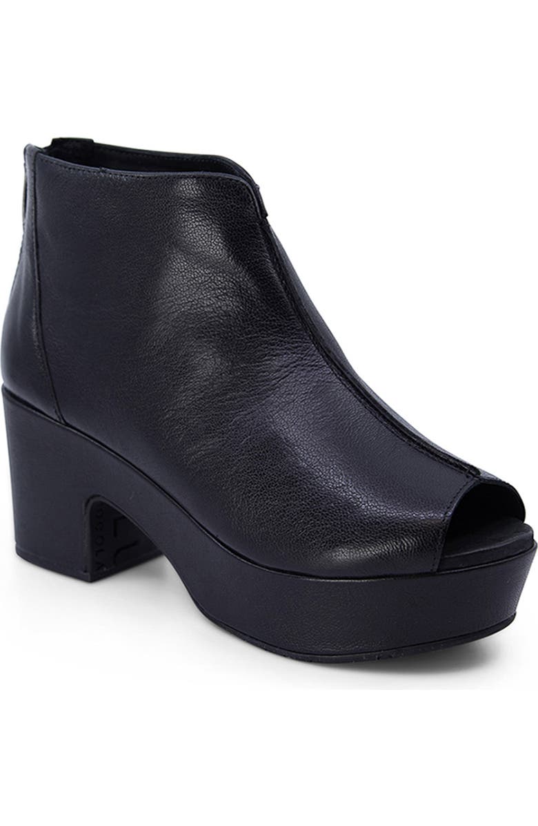 Chocolat Blu Gion Peep Toe Platform Bootie, Main, color, Black Leather