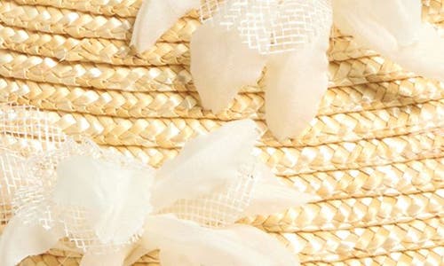 Gigi Burris Millinery Hanford Floral Straw Cocktail Hat In Natural/white
