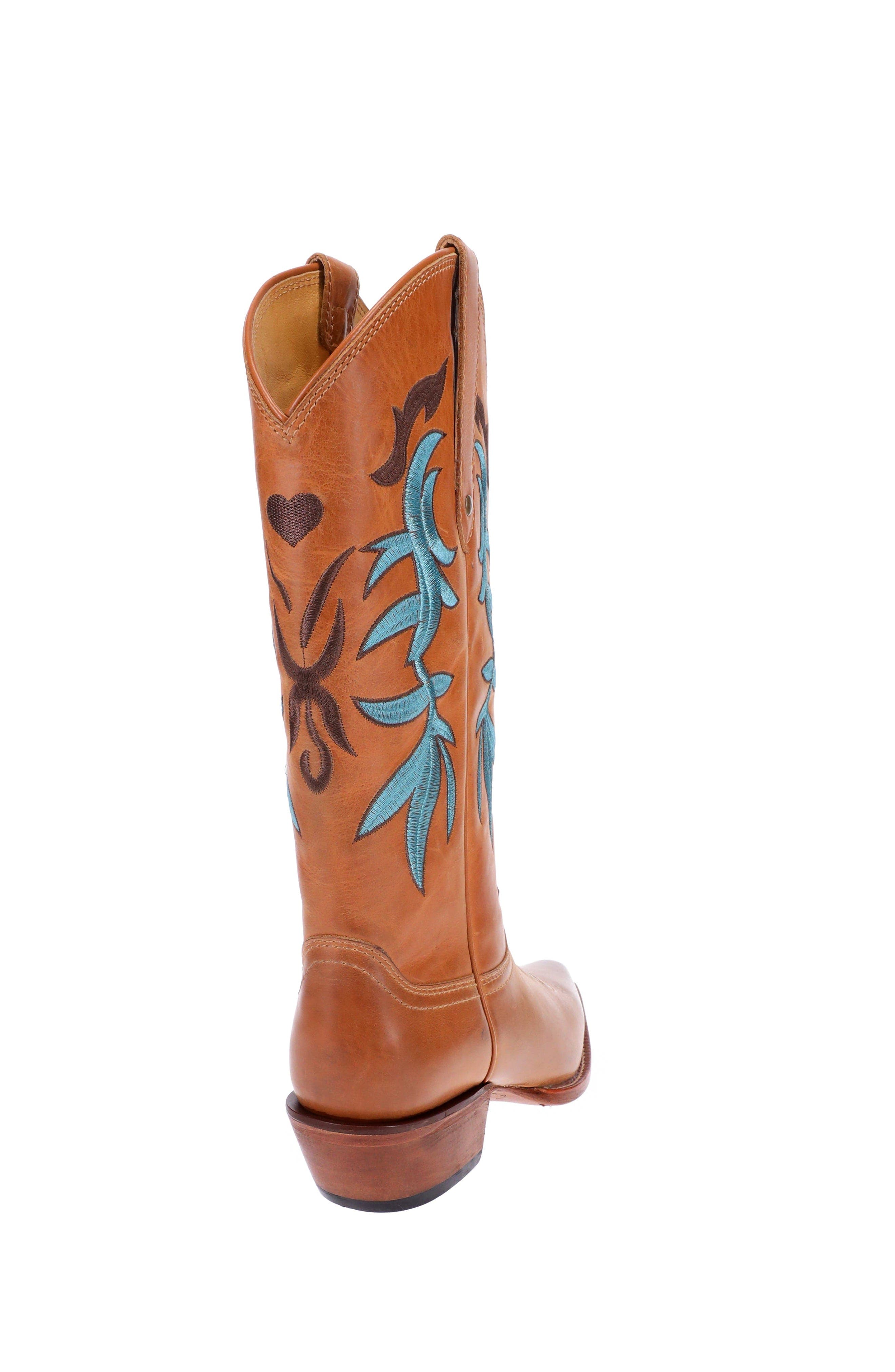 Malibu Beach Women's Premium Western Leather Boots Loni, Alternate, color, Brown