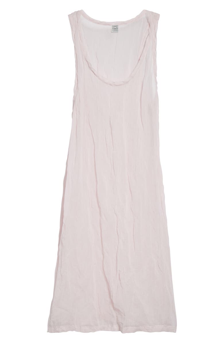 TOTEME Crinkled Cotton Blend Gauze Tank Dress, Alternate, color, Bloom