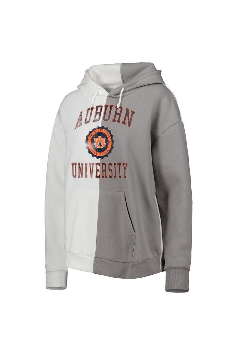 Women's Gameday Couture Gray/White Auburn Tigers Split Pullover Hoodie, Alternate, color, White