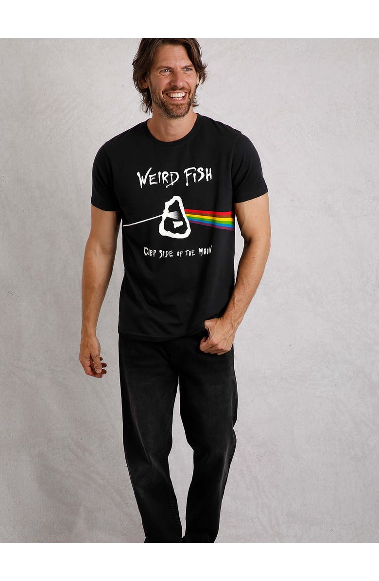 Weird Fish Carp Side Front Print Artist T-Shirt, Alternate, color, Black