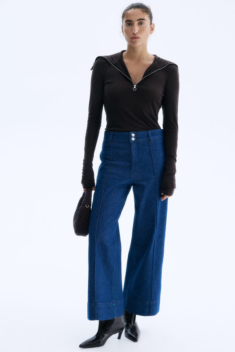 Wide High Ankle Jeans, Main, color, Blue