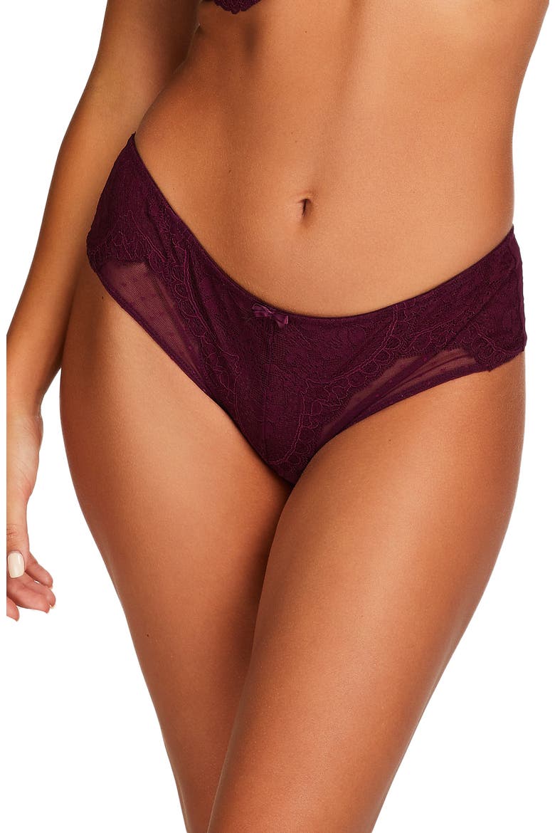 Tracey Mesh & Lace Brazilian Panties, Main, color, PICKLED BEET
