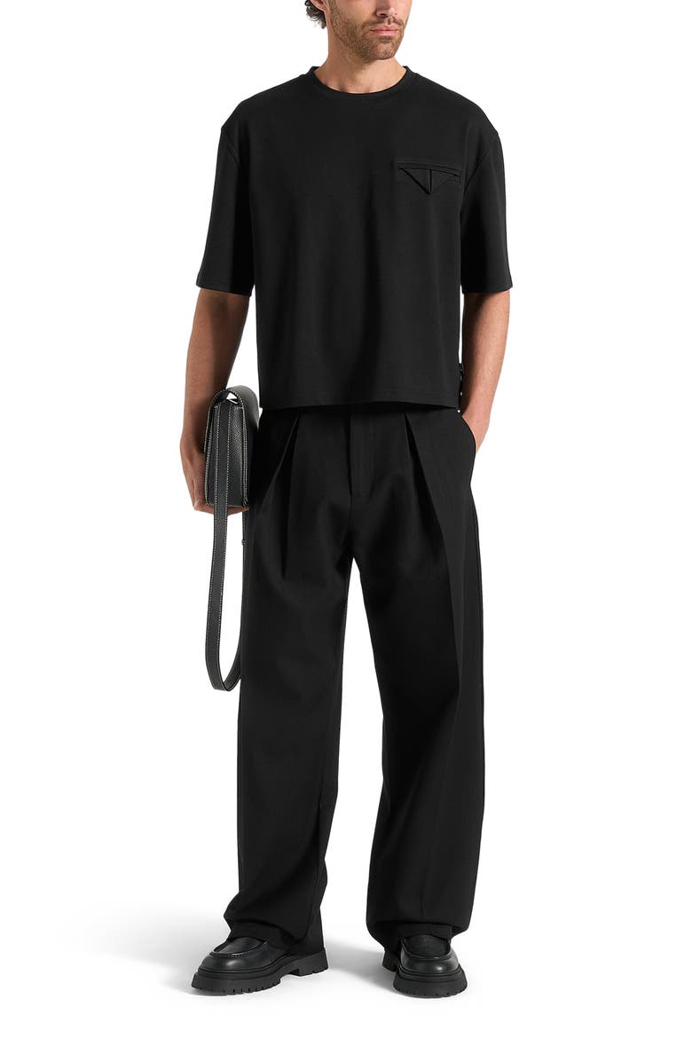 Lior Box Pleat Wide Leg Trousers, Alternate, color, Black