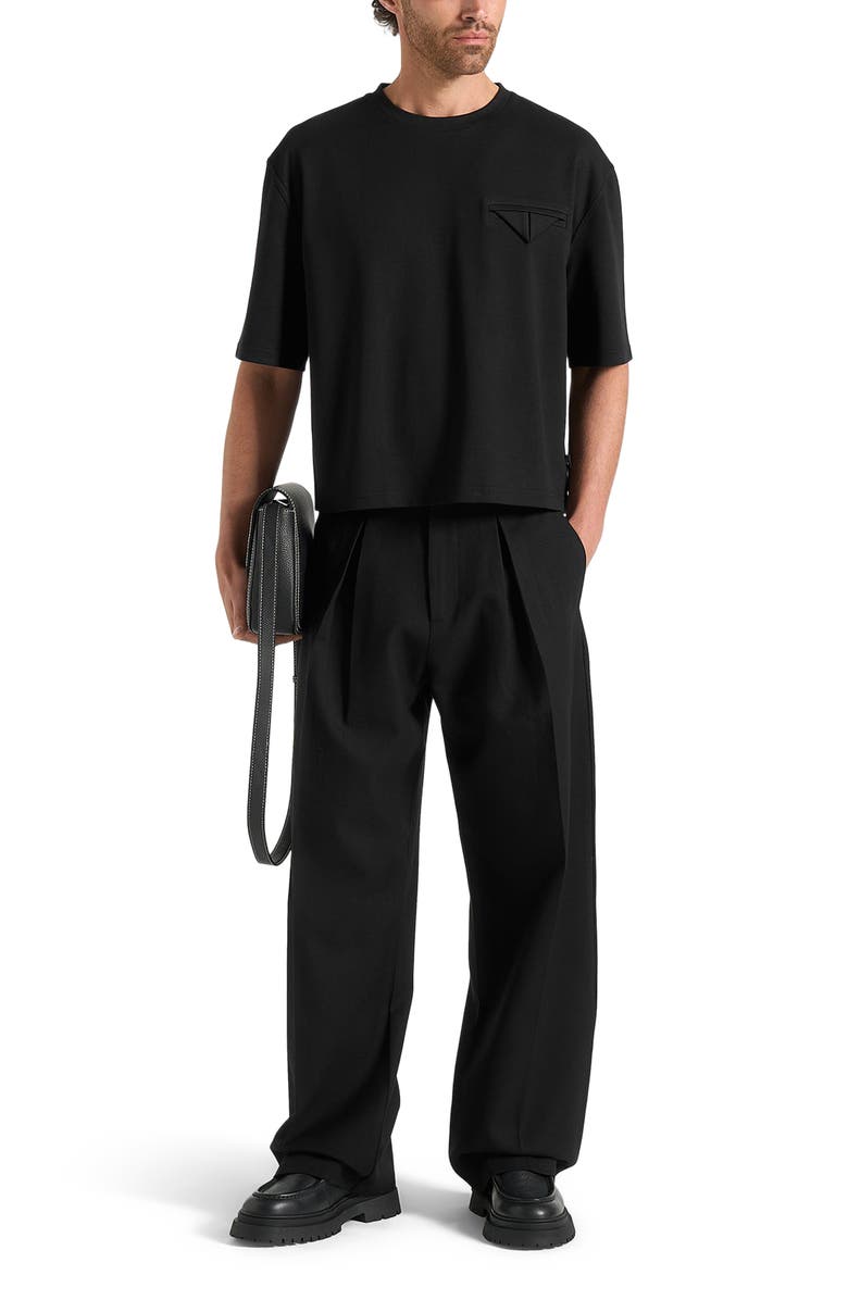 Manière De Voir Lior Box Pleat Wide Leg Trousers, Alternate, color, Black