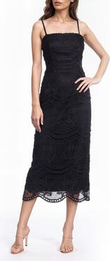 Jewel Badgley Mischka Mixed Lace Cocktail Dress