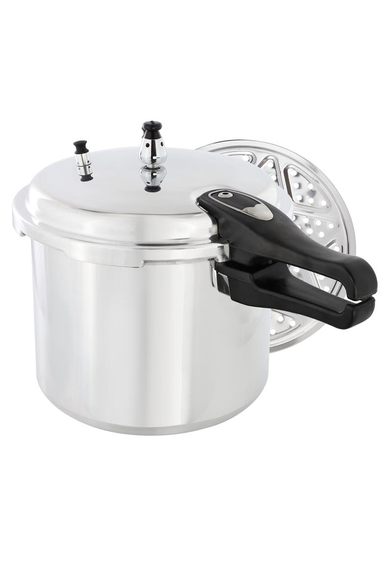 9.5 Quart Induction and Stovetop Pressure Cooker with Steamer, Alternate, color, Silver