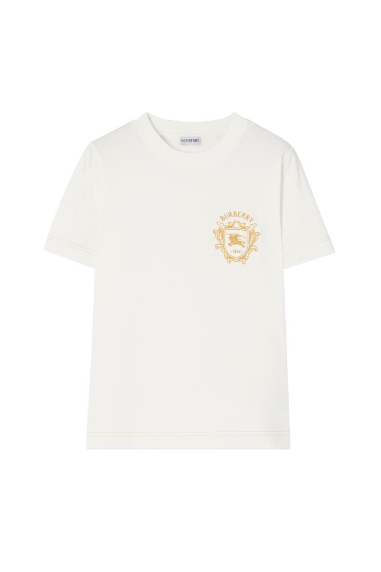 Knight Crest Cotton T-shirt, Alternate, color, Chalk white