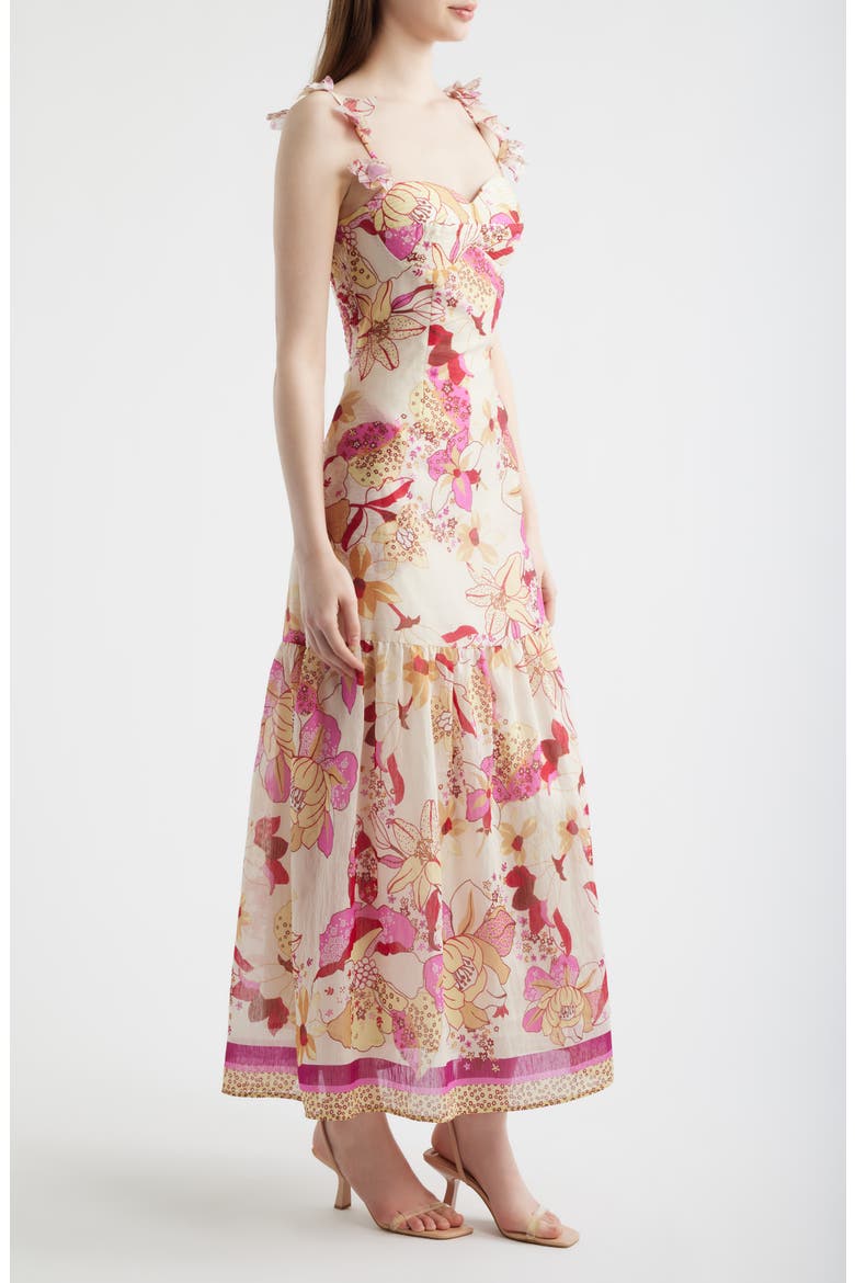 Anisha Tie Strap Maxi Dress, Alternate, color, PINK MULTI