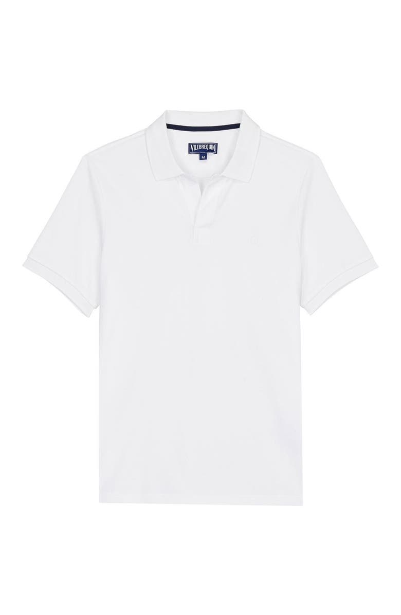 Vilebrequin Men's Solid Cotton Polo, Alternate, color, Blanc