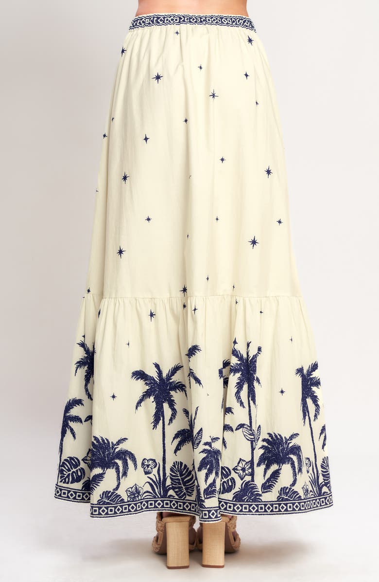 FLYING TOMATO Print Cotton Maxi Skirt, Alternate, color, Off White