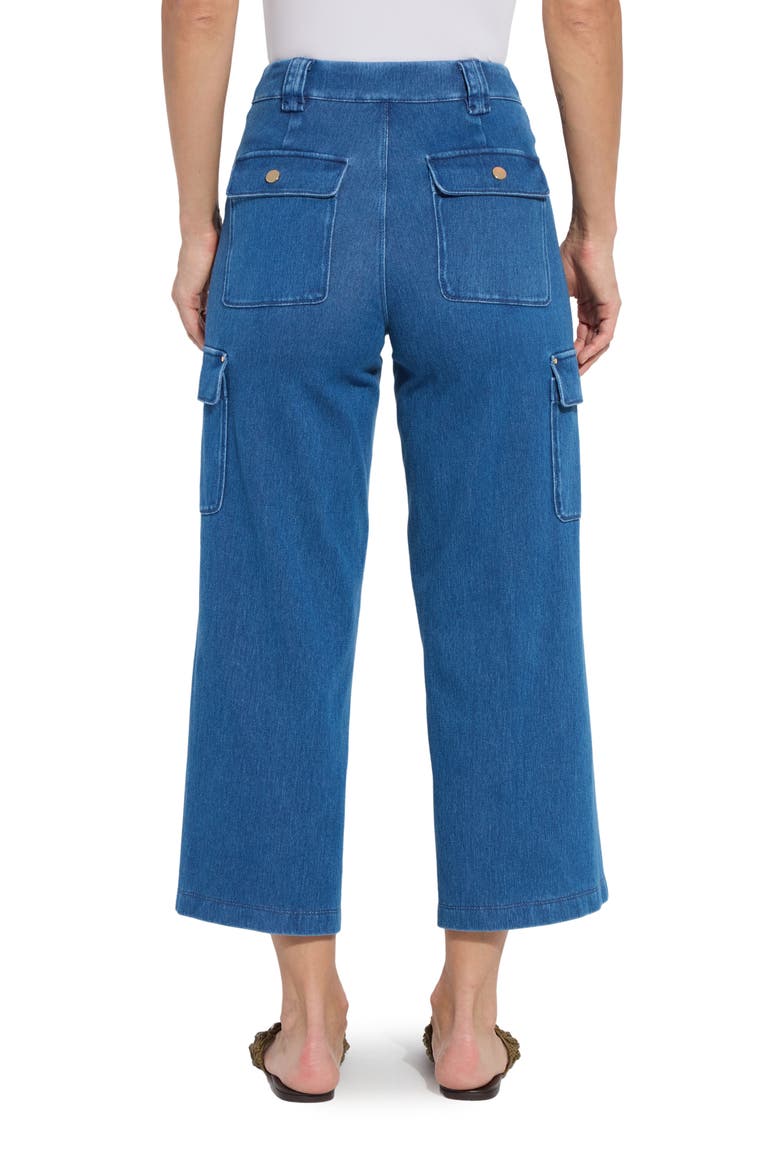 Erin West High Waist Crop Wide Leg Utility Pants, Alternate, color, MID WASH
