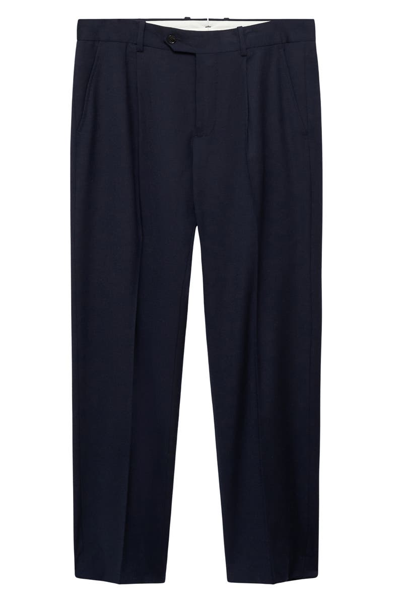MANGO Slim Fit Virgin Wool Dress Pants, Main, color, Dark Navy