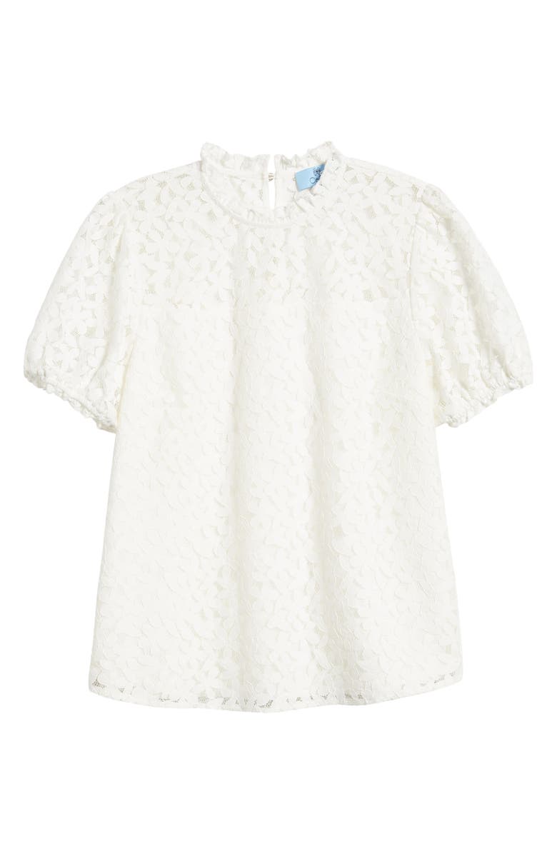 CeCe Puff Sleeve Floral Lace Blouse, Alternate, color, New Ivory