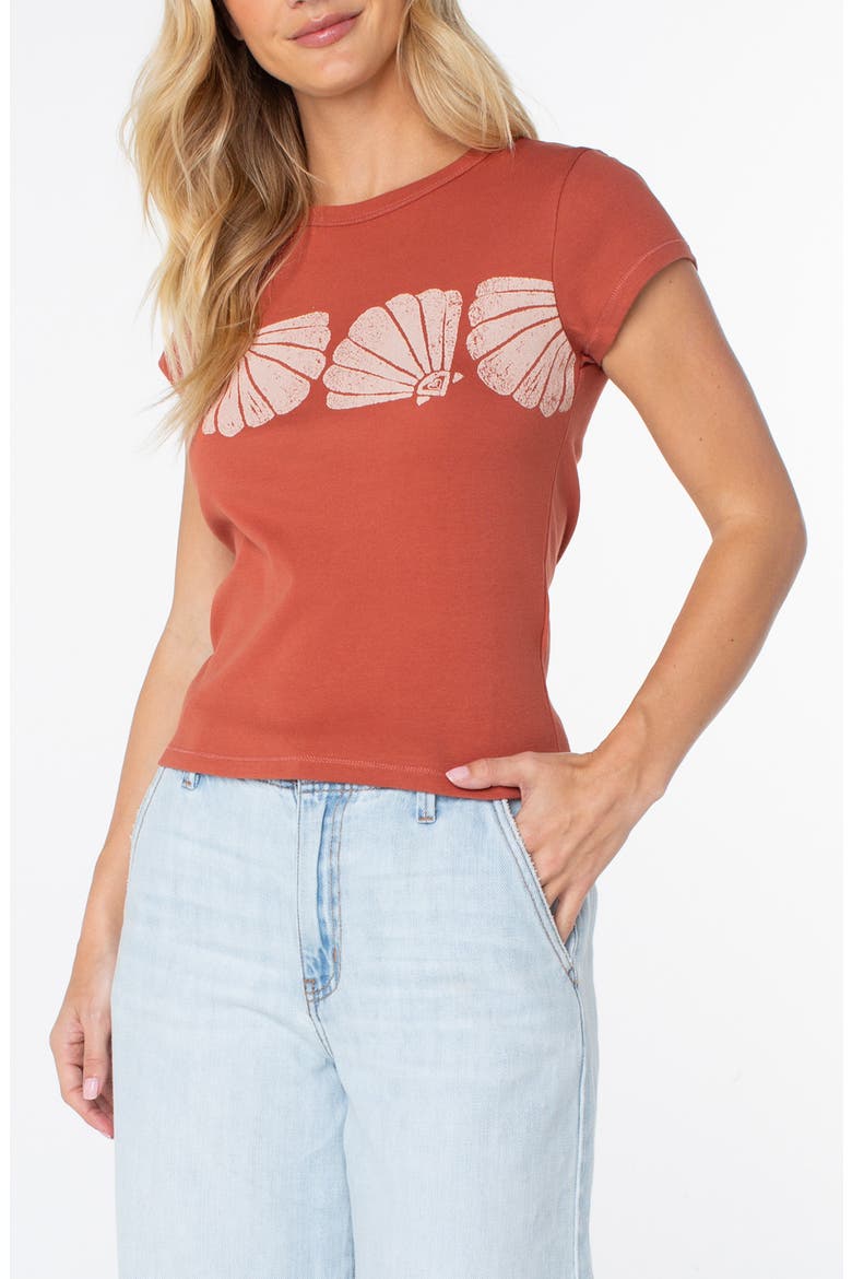 Shell Band '90s Graphic Baby Tee, Main, color, CHUTNEY