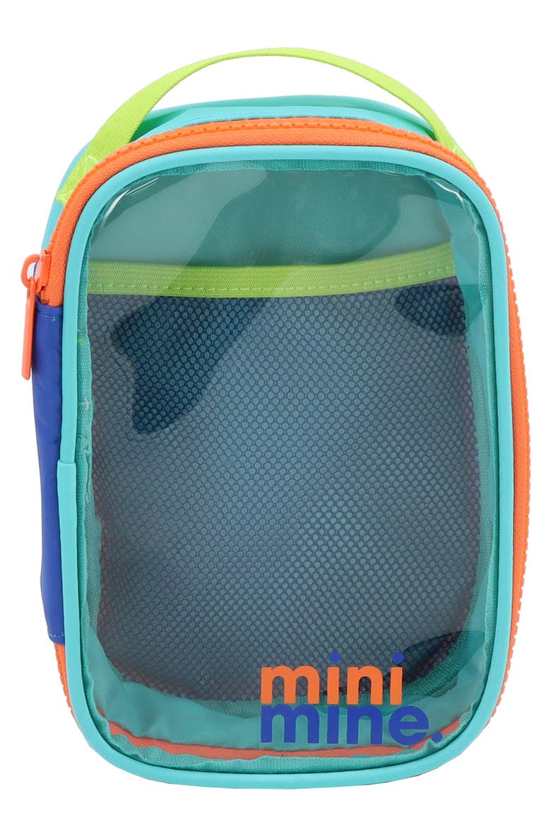 Kids' Mini Clarity Organizing Case, Main, color, TURQUOISE/ BLUE