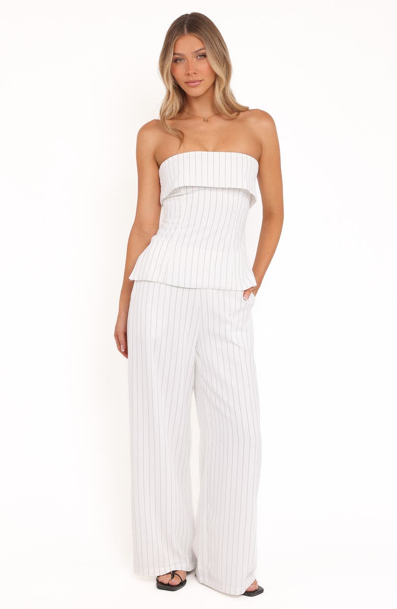 Petal & Pup Blakely Pinstripe Wide Leg Pants, Alternate, color, White Pinstripe