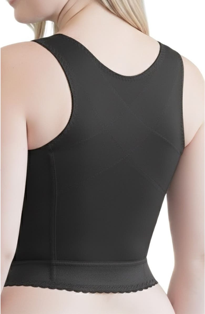 Cortland Intimates a Division of Rago Front Closure Back Support Long Line Bra, Alternate, color, Black