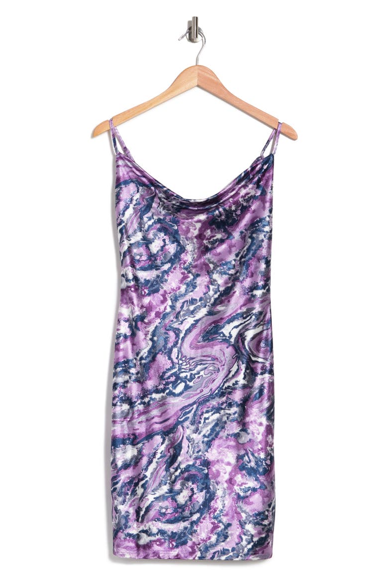 Elaine Cowl Neck Spaghetti Strap Top, Alternate, color, AMETHYST MARBLE