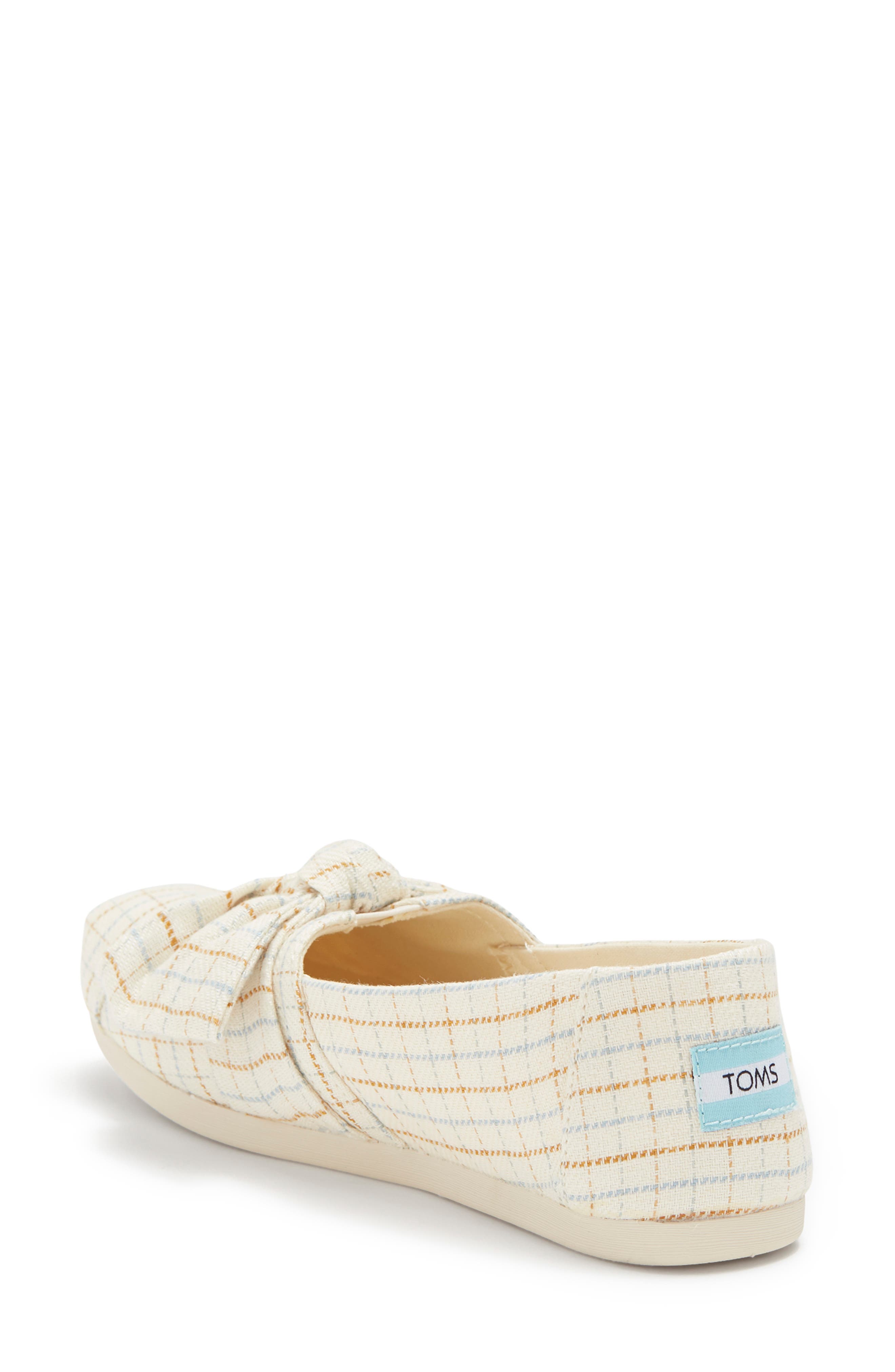 TOMS Check Tie Slip-On Flat, Alternate, color, 