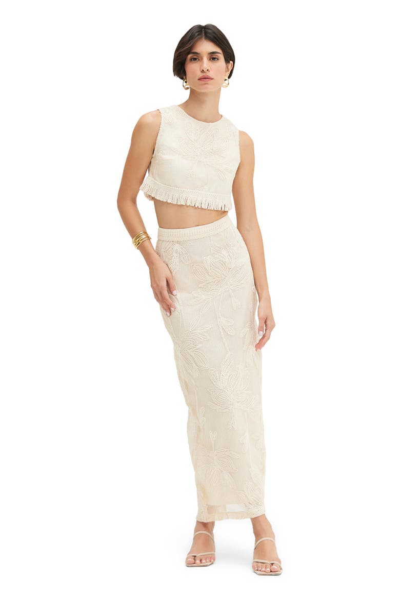 Joy Lace Midi Skirt, Main, color, OFF WHITE