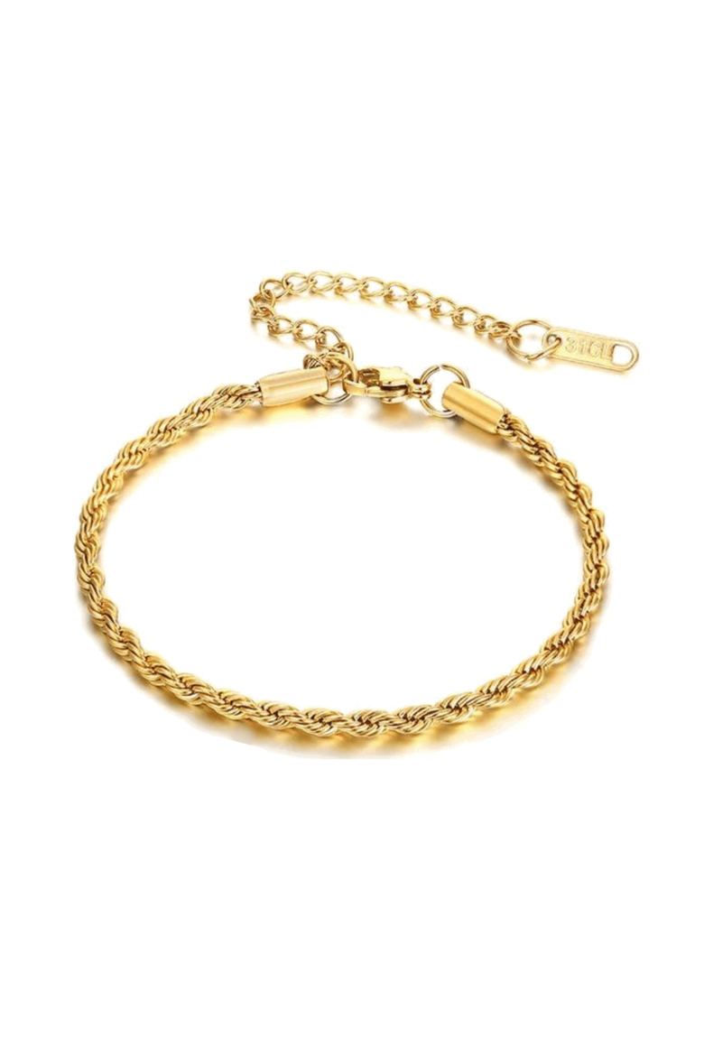 Elegant Gold Rope Bracelet, Main, color, Gold