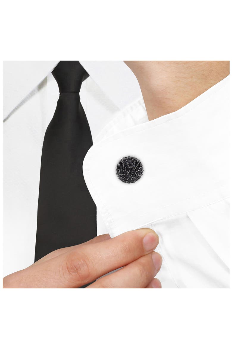 Black Spinel Cuff Links, Alternate, color, BLACK