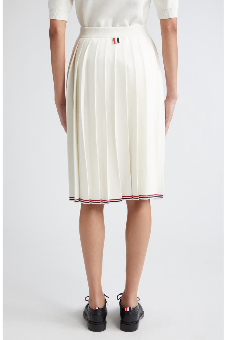 Pleat Back Cotton Sweater Skirt, Alternate, color, WHITE