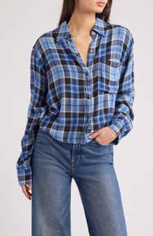 Rails Malin Windowpane Plaid Snap-Up Shirt