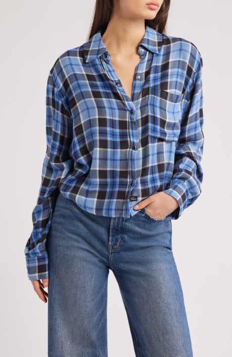 Rails Malin Windowpane Plaid Snap-Up Shirt