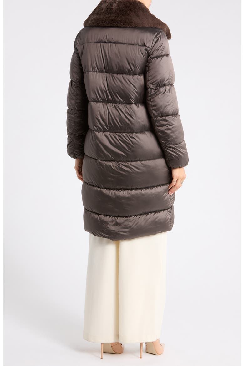 Faux Fur Collar Quilted Puffer Jacket, Alternate, color, MOCHA