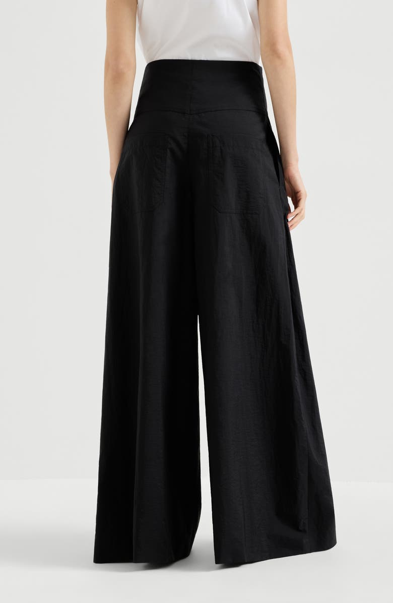Brunello Cucinelli Maxi trousers, Alternate, color, Black