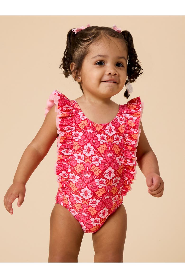 Girls UPF50+ Waterfall One Piece, Alternate, color, Wildflower Rodeo