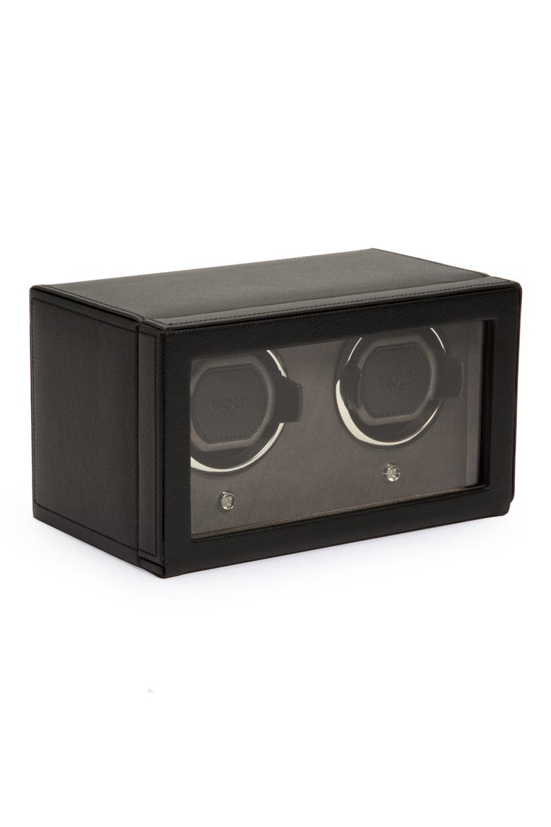 Cub Double Watch Winder with Cover, Alternate, color, BLACK