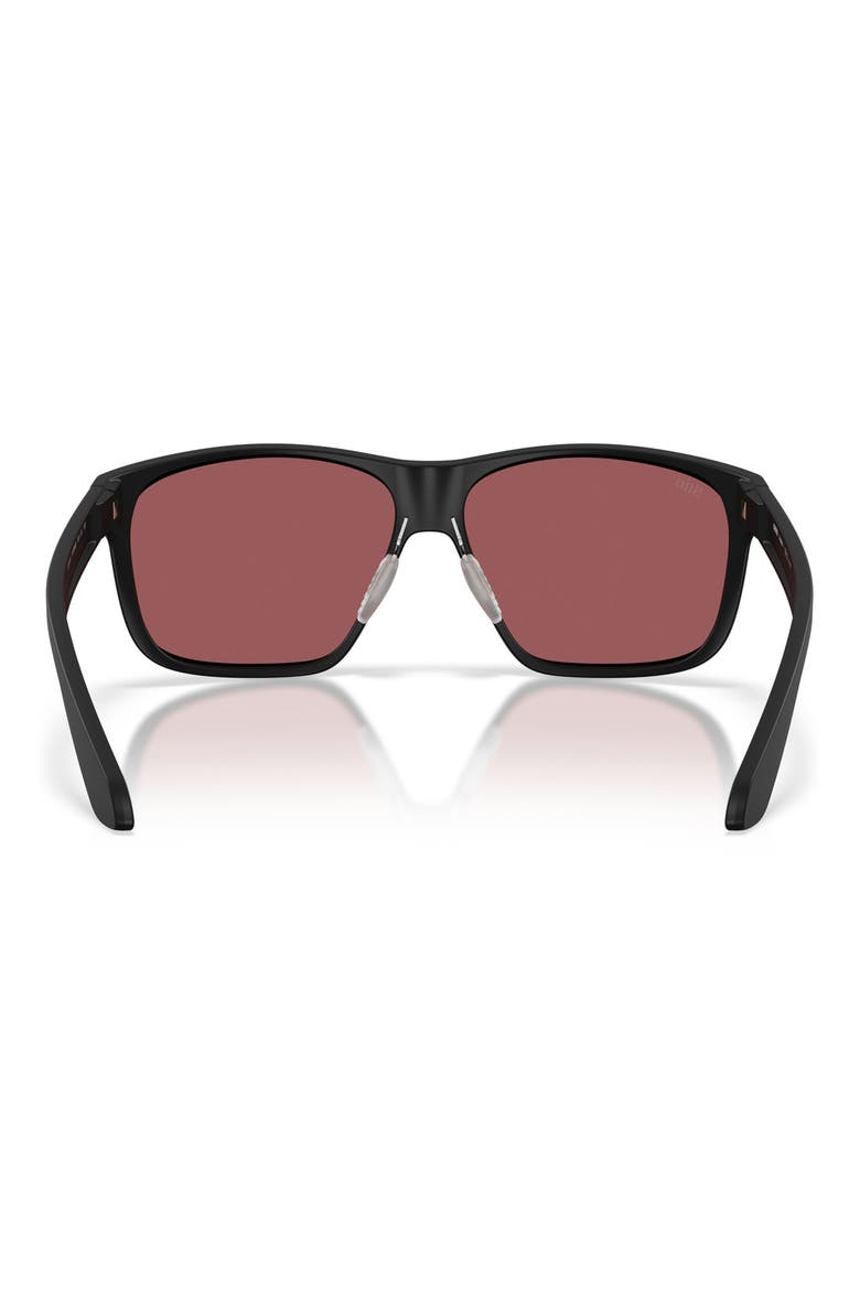 Trades 60mm Polarized Square Sunglasses, Alternate, color, MATTE BLACK / GOLD MIRROR 580G
