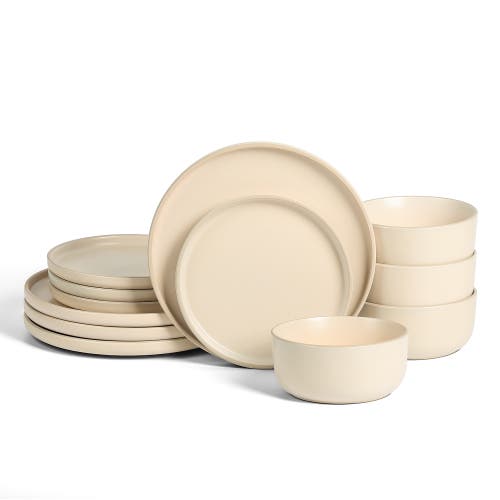 Earth & Clay Amber Stoneware 12-piece Dinnerware Set In Beige
