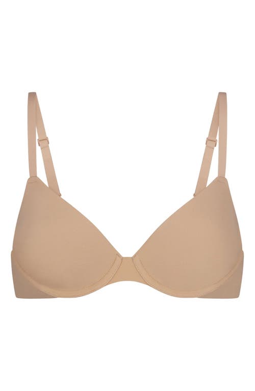 Skims Womens Clay Fits Everybody Stretch-woven T-shirt Bra In Clay