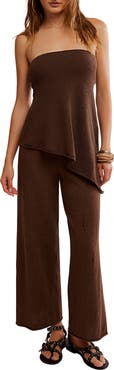 Free People Krista Tube Top & Crop Wide Leg Pants Set