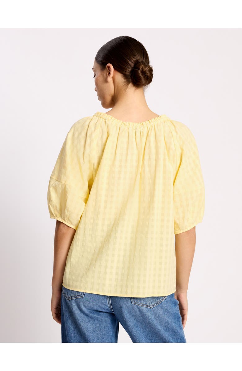 Albaray Seersucker Puff Sleeve Blouse, Alternate, color, Lemon