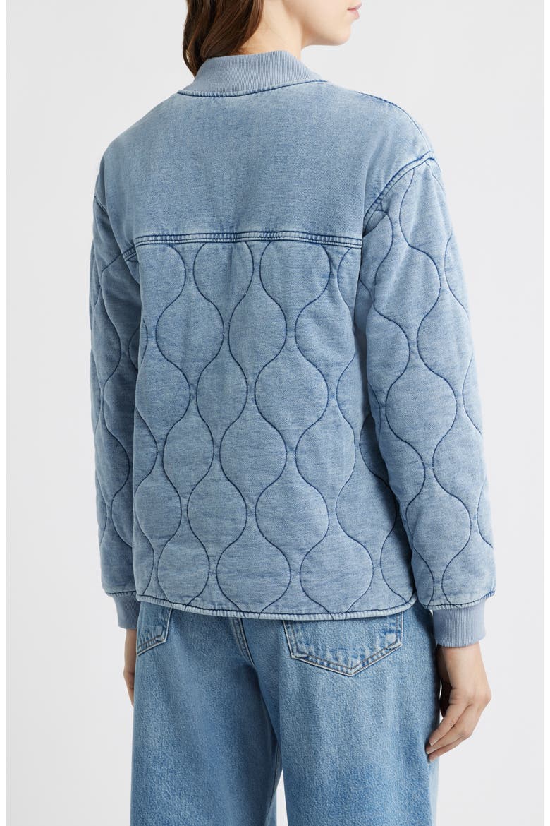Quilted Denim Bomber Jacket, Alternate, color, INDIGO
