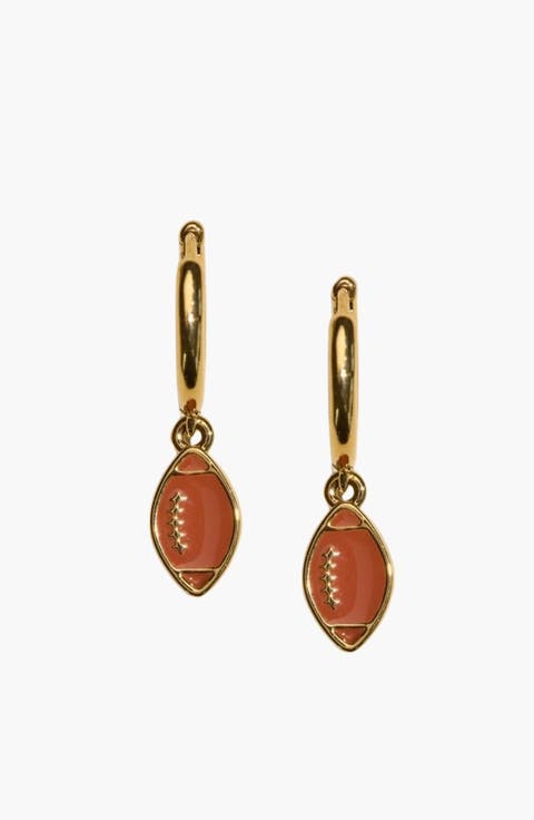 Football Huggie Earrings