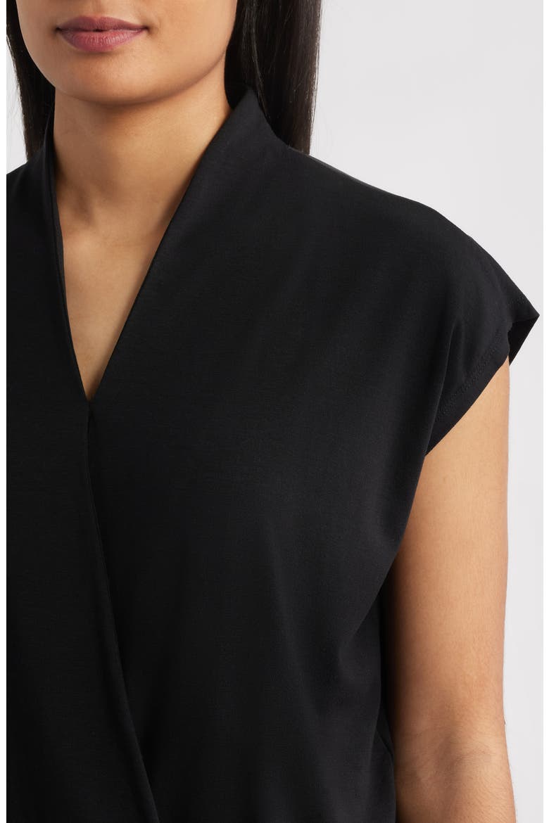Cap Sleeve Boxy Top, Alternate, color, BLACK
