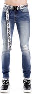 HVMAN Belted Stretch Skinny Jeans