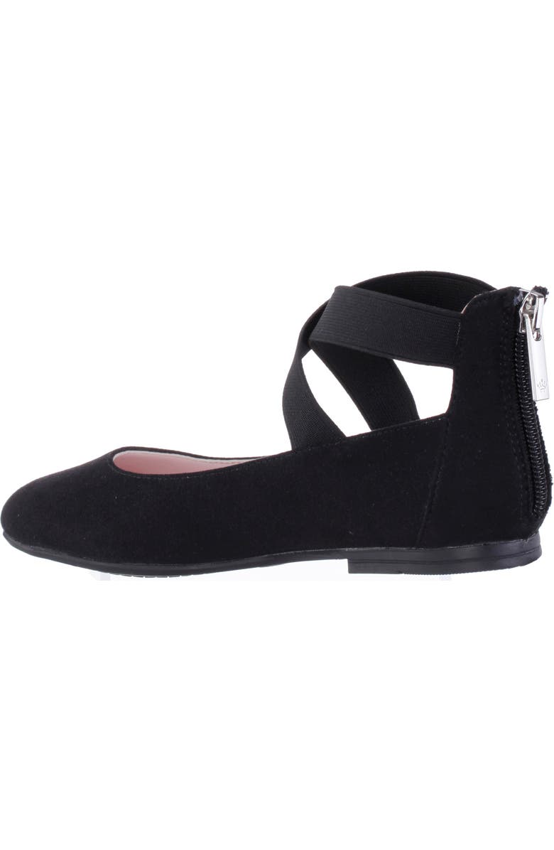 Nina Marissa Cross Strap Flat, Alternate, color, Black Microsuede