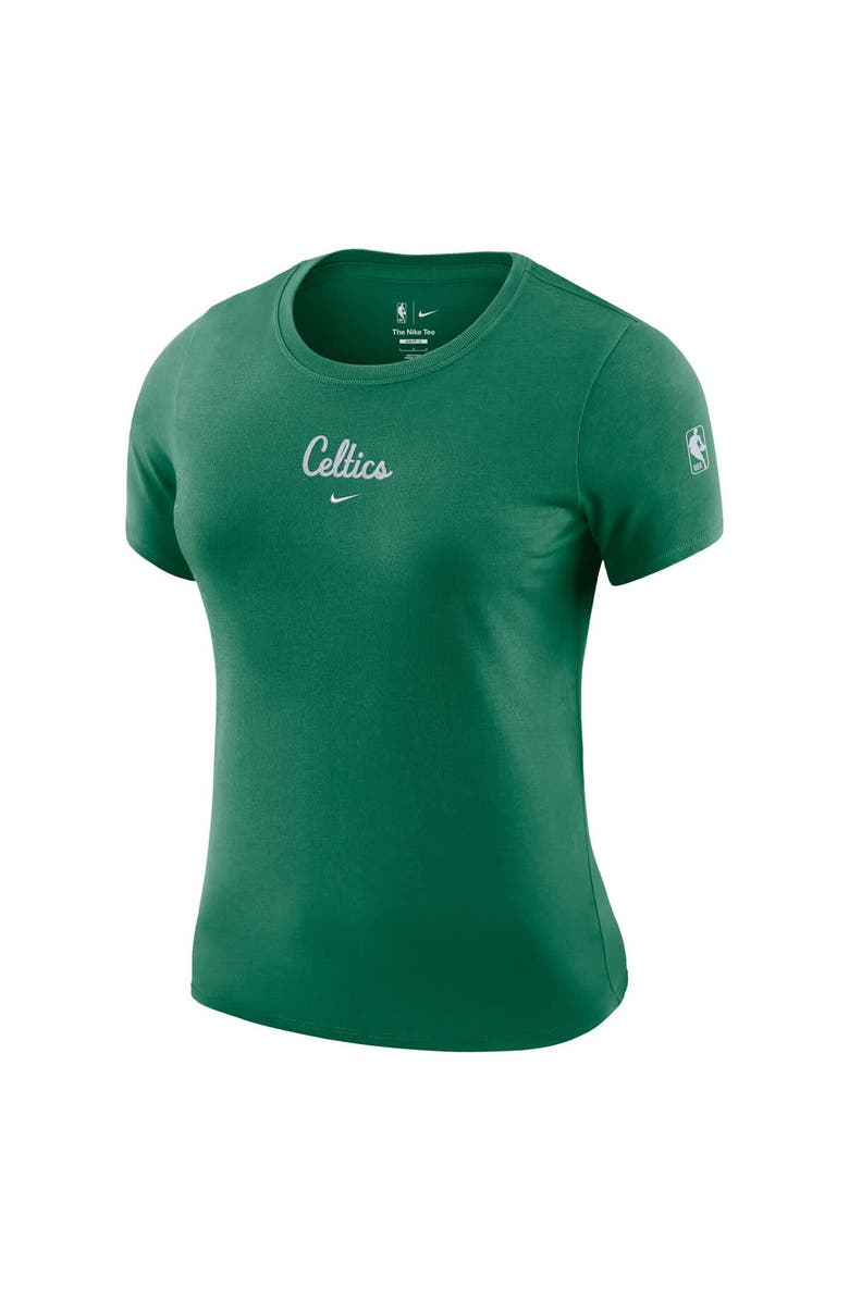 Nike Women's Nike Kelly Green Boston Celtics Courtside Modest Cropped Tri-Blend T-Shirt, Alternate, color, Kelly Green
