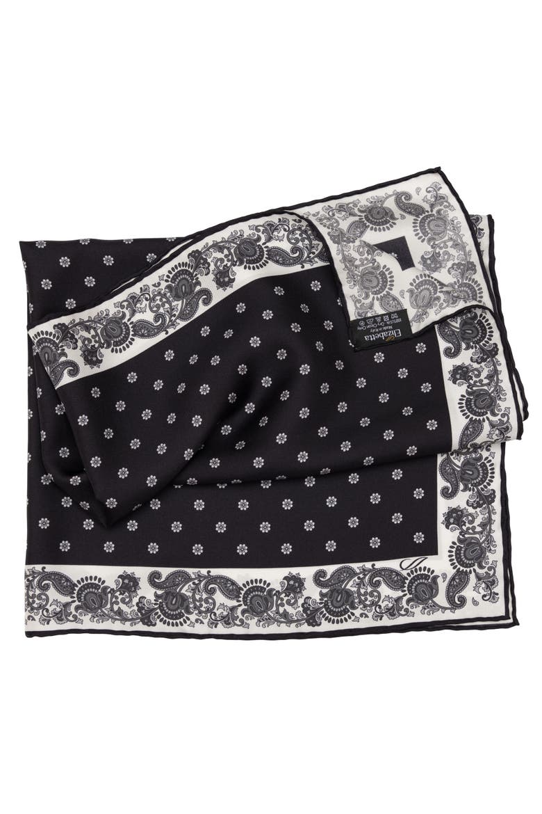 Diego - Silk Neckerchief for Men, Alternate, color, Black